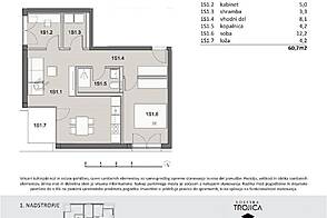 Продажа, квартира, 2,5-комнатная: ПИВКА, 60,7 м2