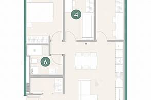 Квартира с четырьмя комнатами на Шлосаревой улице