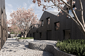 Дом у озера с террасой