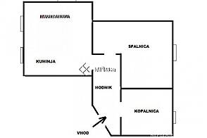 Двухкомнатная квартира в районе Рудника.
