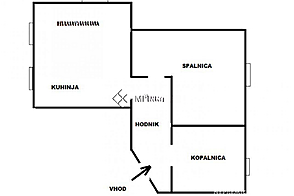 Двухкомнатная квартира в районе Рудника.