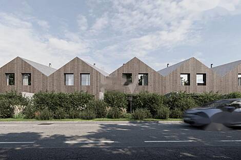 Здание с террасой рядом с озером: 1