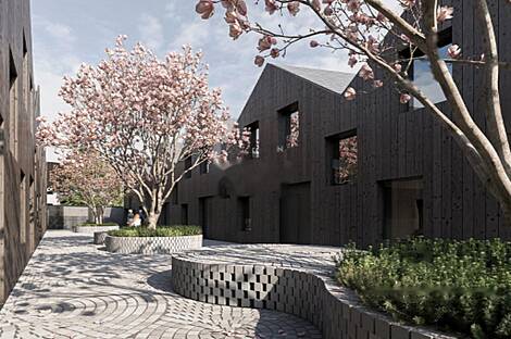 Здание с террасой рядом с озером: 3