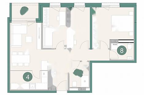 Четырехкомнатная квартира в районе Дравле.: 5