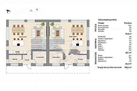 Новый двусемейный дом в районе Дравле Объект Б: 7