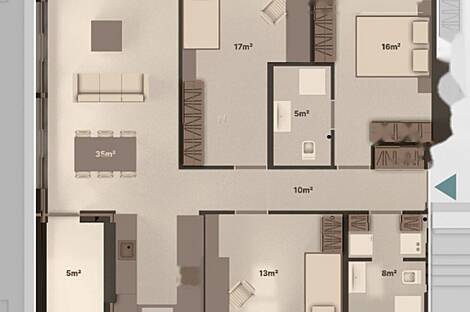 Квартира с четырьмя комнатами: 3