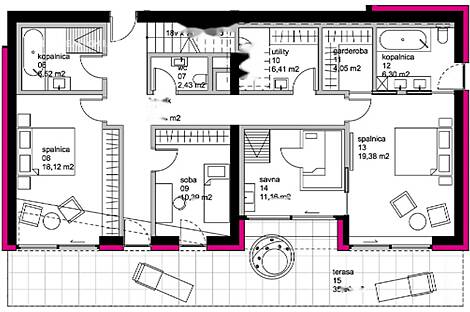 Четырехкомнатная квартира в Любляне, район Нижняя Шишка.: 12