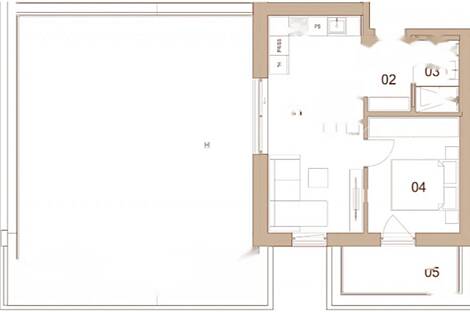 Двухкомнатная квартира в центре: 1