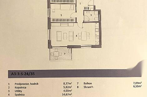 Квартира с тремя комнатами, расположенная в Чрнуче: 3