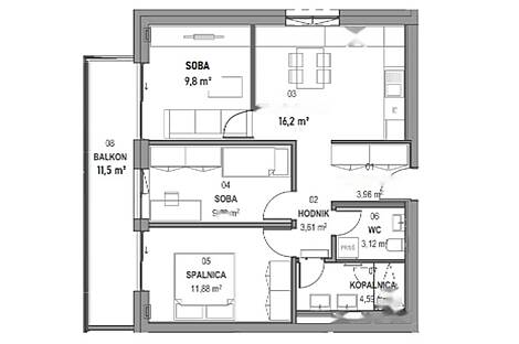 Четырехкомнатная квартира в Новой Ежице: 1