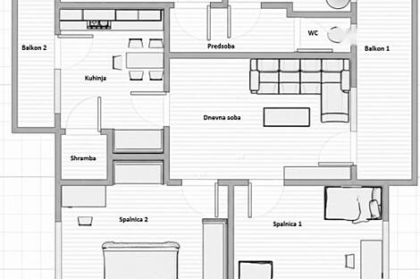 Трёхкомнатная квартира Новошишка: 8