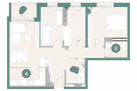 Квартира с четырьмя комнатами на улице Шлосарьева: 8