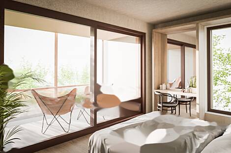 Четырехкомнатная квартира расположена в районе Бежиград.: 4