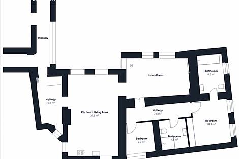 Квартира с тремя комнатами в центре города: 16