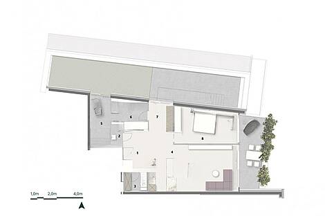 Центр: квартира с двумя комнатами: 6