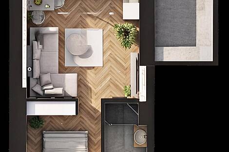 Сежана: современная квартира с одной спальней: 6