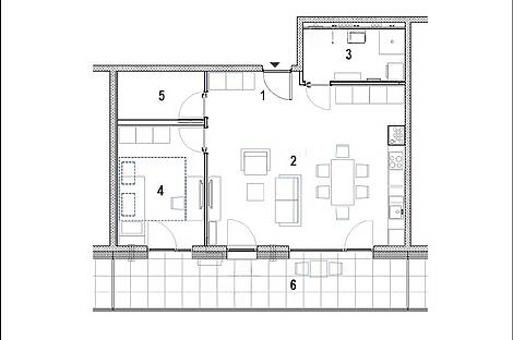 Двухкомнатная квартира в районе Бежиград.: 29