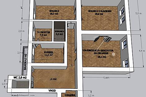 Центр: трёхкомнатная квартира: 15